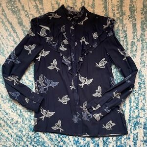 NWT Max Jeans Sketch Birds Blouse